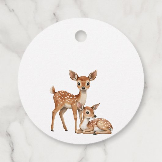 Boho Woodland Forest Animals Babydusche Geschenkanhänger (Rückseite)