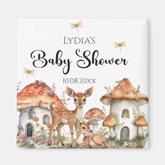 Boho Woodland Forest Animals Babydusche Magnet (Vorne)