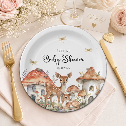 Boho Woodland Forest Animals Babydusche Pappteller