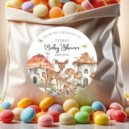 Boho Woodland Forest Animals Babydusche Runder Aufkleber