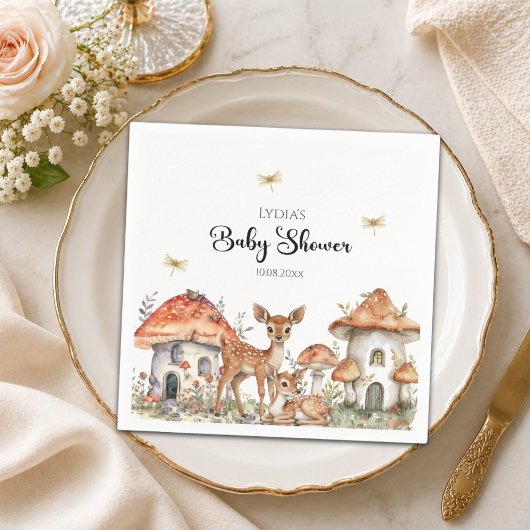 Boho Woodland Forest Animals Babydusche Serviette