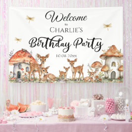Boho Woodland Forest Animals Geburtstagsparty Banner