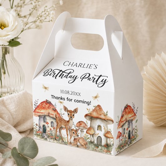 Boho Woodland Forest Animals Geburtstagsparty Geschenkschachtel