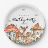 Boho Woodland Forest Animals Geburtstagsparty Pappteller (Vorderseite)