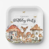 Boho Woodland Forest Animals Geburtstagsparty Pappteller (Vorderseite)