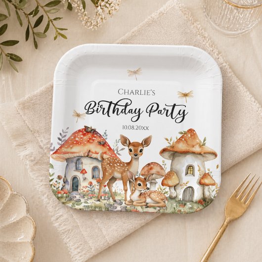 Boho Woodland Forest Animals Geburtstagsparty Pappteller