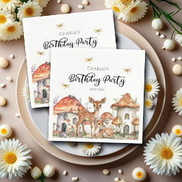 Boho Woodland Forest Animals Geburtstagsparty Serviette