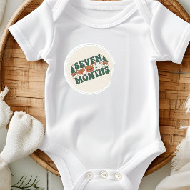 Boho Woodland Forest Baby Seven Months Milestone Runder Aufkleber