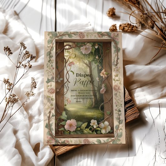 Boho Woodland Forest Raffle Diapper Begleitkarte