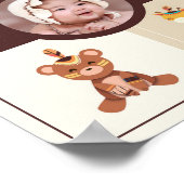 Boho Woodland Foto Geburtsankündigung Neugeborener Poster (Ecke)