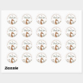 Boho Woodland Fox Baby Shower Round Fevor Stickers (Blatt)