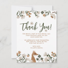 Boho Woodland Fox Babydusche Danke Karte