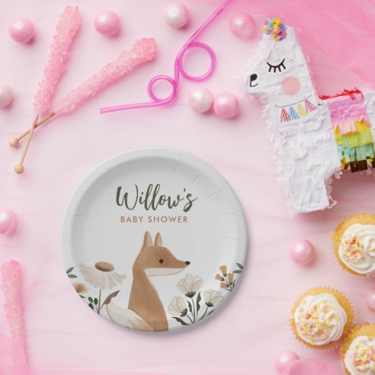 Boho Woodland Fox Babydusche Teller (Party)