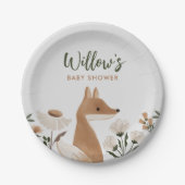 Boho Woodland Fox Babydusche Teller (Vorderseite)