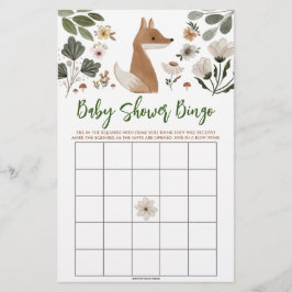 Boho Woodland Fox Brautparty Bingo Game