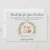 Boho Woodland Fox Small Business Thank You Card Dankeskarte (Vorderseite)