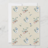 Boho Woodland Fox Watercolor Glitzer Babydusche Einladung (Rückseite)