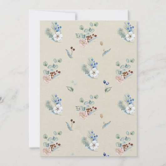 Boho Woodland Fox Watercolor Glitzer Babydusche Einladung (Rückseite)