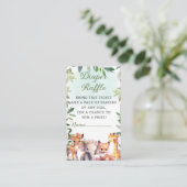 Boho Woodland Greenerals Animals Diaper Raffle Car Begleitkarte (Stehend Vorderseite)
