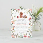 Boho Woodland Greenerenery Snail Mail Baby Dusche Einladung (Stehend Vorderseite)