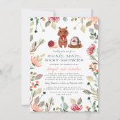 Boho Woodland Greenerenery Snail Mail Baby Dusche Einladung (Vorderseite)