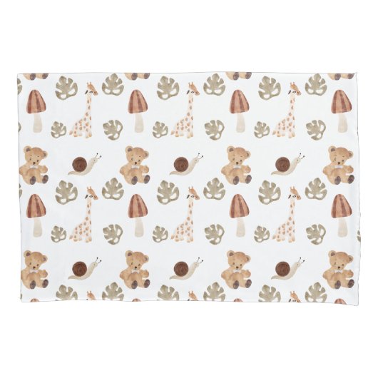 Boho Woodland Jungle Animal Pattern Kissenbezug (Vorderseite)