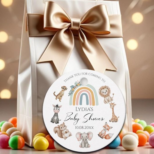 Boho Woodland Jungle Animals Babydusche Geschenkanhänger