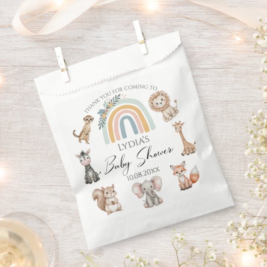 Boho Woodland Jungle Animals Babydusche Geschenktütchen (Ausgeschnitten)