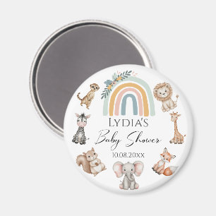 Boho Woodland Jungle Animals Babydusche Magnet