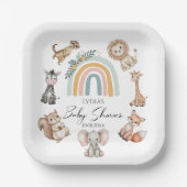 Boho Woodland Jungle Animals Babydusche Pappteller (Vorderseite)