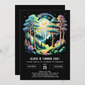 Boho Woodland Kindergeburtstag Einladung (Vorne/Hinten)