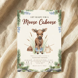boho woodland moose greenery baby shower einladung