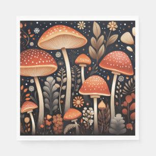 Boho Woodland-Pilzmuster Serviette