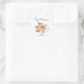 Boho Woodland Pumpkin Baby Dusche Vielen Dank Runder Aufkleber (Tasche)