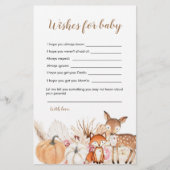 Boho Woodland Pumpkin Baby Dusche wünscht sich für (Vorderseite)