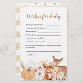 Boho Woodland Pumpkin Baby Dusche wünscht sich für (Vorne/Hinten)