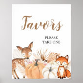 Boho Woodland Pumpkin Baby Duschkabine Gastgeschen Poster (Vorne)