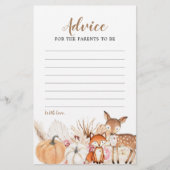 Boho Woodland Pumpkin Baby Showcard (Vorderseite)