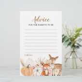 Boho Woodland Pumpkin Baby Showcard (Stehend Vorderseite)