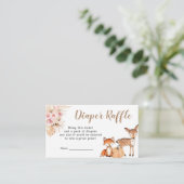 Boho Woodland Pumpkin Baby Shower Windel Raffle Begleitkarte (Stehend Vorderseite)