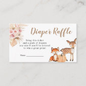Boho Woodland Pumpkin Baby Shower Windel Raffle Begleitkarte (Vorderseite)
