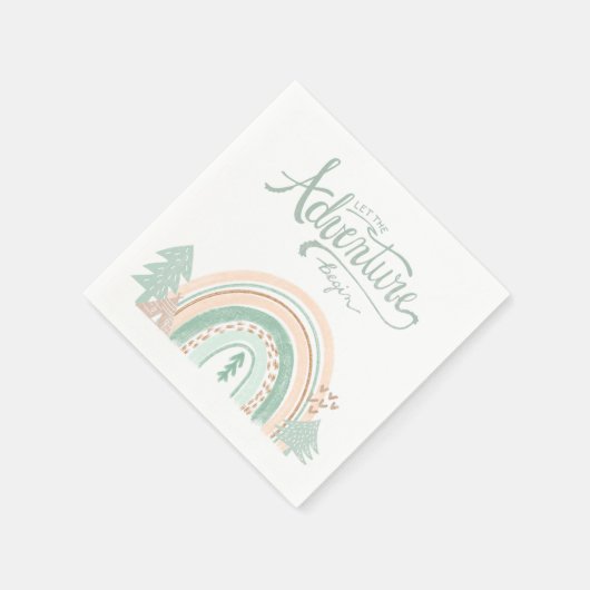 Boho Woodland Rainbow Adventure Serviette (Ecke)