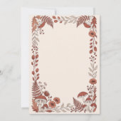 Boho Woodland Wedding Card mit Pilzen & Filmen Einladung (Rückseite)