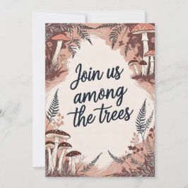 Boho Woodland Wedding Card mit Pilzen & Filmen Einladung