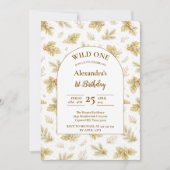 Boho Woodland Wild One Birthday Einladung (Vorderseite)