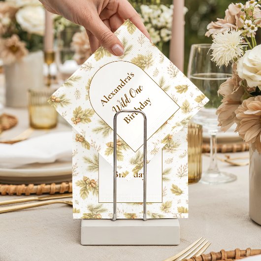 Boho Woodland Wild One Birthday Serviette