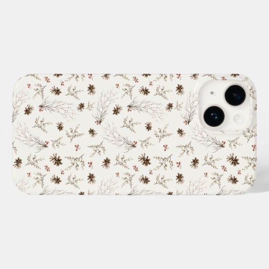 Boho Woodland Winterberry Pattern Case-Mate iPhone Hülle (Rückseite (Horizontal))