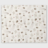 Boho Woodland Winterberry Pattern Geschenkpapier (Flach)