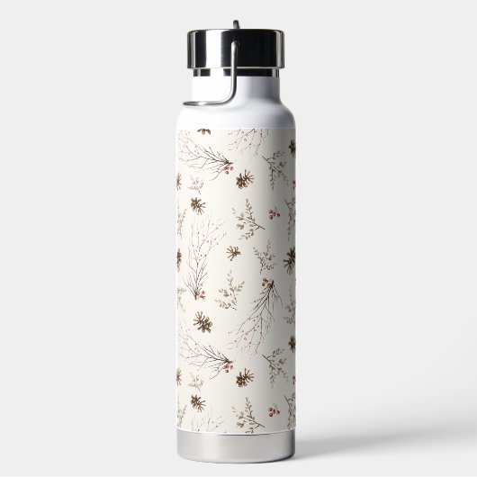Boho Woodland Winterberry Pattern Trinkflasche (rechts)