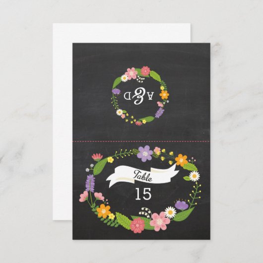 Boho Woodland Wreath auf Chalkboard Wedding (Vorne/Hinten)